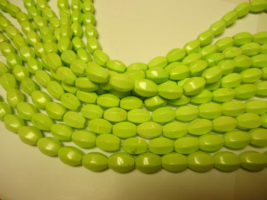 (image for) Lime green barrel beads #GG1109